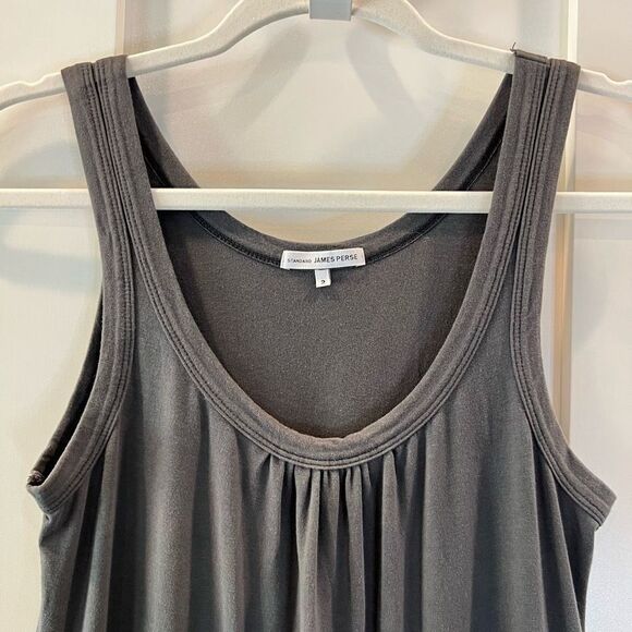 James Perse Supima Cotton Jersey Tank Dress Womens Size 2 Medium Gray Sleeveless - Picture 3 of 11